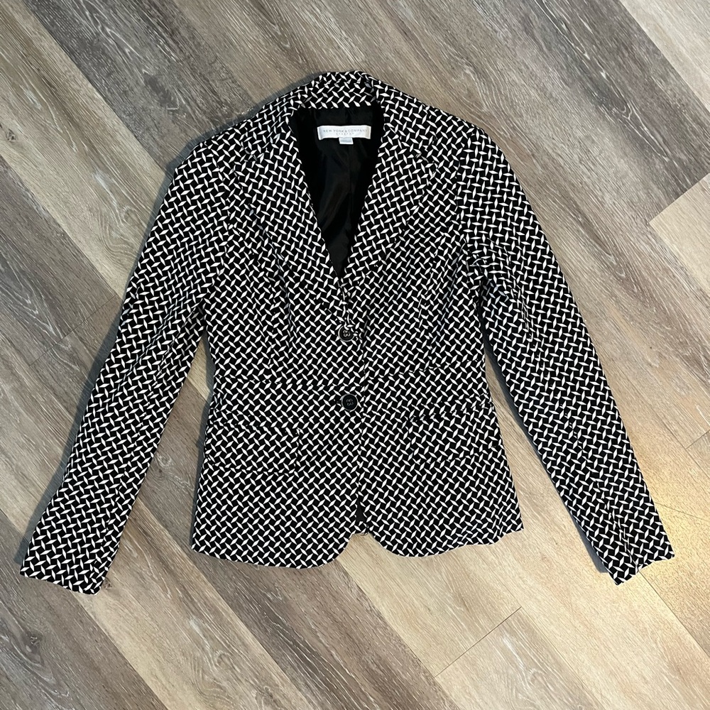 Black and white blazer